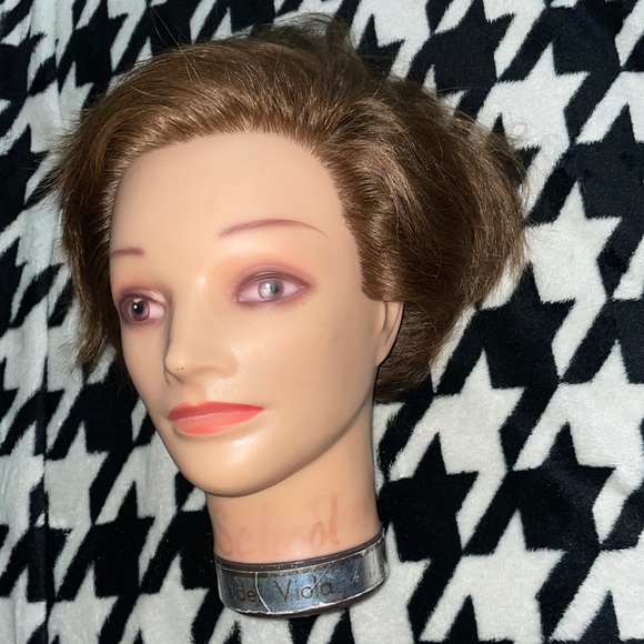 Vintage Pivot Point Viola Cosmetic Styling  Practice Head Model Brown Chilu Hair - Picture 3 of 14